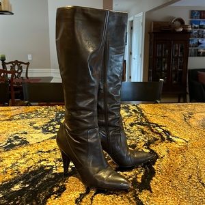 Via Spiga Shanti brown knee high leather boots.